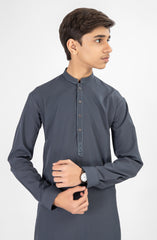 SUMMER'25 TEENS KURTA PAJAMA EMBROIDERED CHARCOAL