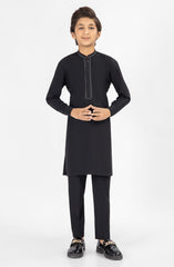 BLACK EMBROIDERED KURTA PAJAMA