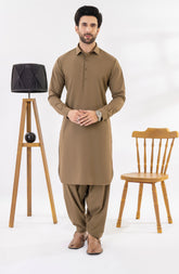 LIGHT BROWN BLENDED KAMEEZ SHALWAR