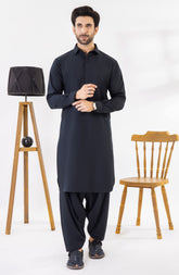 NAVY BLENDED KAMEEZ SHALWAR