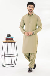 KHAKI BLENDED KAMEEZ SHALWAR