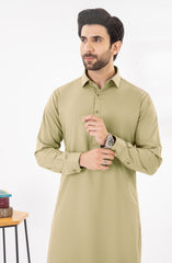 KHAKI BLENDED KAMEEZ SHALWAR