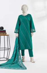 EMBROIDERED CROSS HATCH STITCHED 3 PIECE