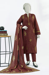 EMBROIDERED CROSS HATCH STITCHED 3 PIECE