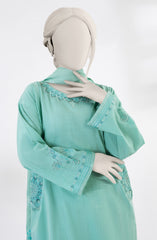 EMBROIDERED CROSS HATCH STITCHED 3 PIECE