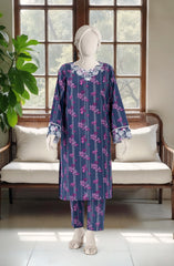 EMBROIDERED PRINTED LAWN STITCHED 2 PIECE