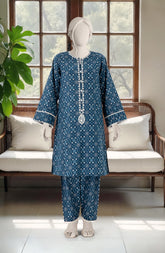 EMBROIDERED PRINTED LAWN STITCHED 2 PIECE