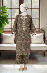 EMBROIDERED PRINTED LAWN STITCHED 2 PIECE