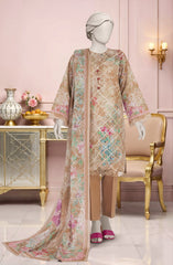 EMBROIDERED PRINTED LAWN 3PCS UNSTITCHED