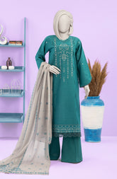 EMBROIDERED ZARI TAAR 3PCS UNSTITCHED