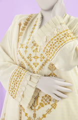 EMBROIDERED ZARI TAAR 3PCS UNSTITCHED