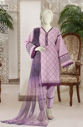 EMBROIDERED CAMBRIC 3PCS UNSTITCHED