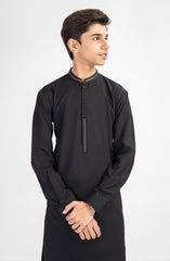 SUMMER'25 TEENS KURTA PAJAMA EMBROIDERED BLACK