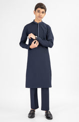 SUMMER'25 TEENS KURTA PAJAMA EMBROIDERED NAVY