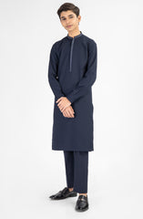 SUMMER'25 TEENS KURTA PAJAMA EMBROIDERED NAVY