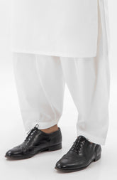MEN COTTON SILK SHALWAR OFF WHITE