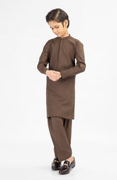 SUMMER'25 BOYS EMBROIDERED KAMEEZ SHALWAR OAK