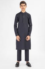 SUMMER'25 TEENS KURTA PAJAMA EMBROIDERED CHARCOAL