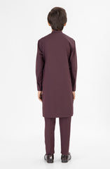 BURGUNDY EMBROIDERED KURTA PAJAMA