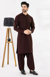 MAROON BLENDED KAMEEZ SHALWAR