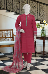EMBROIDERED ZARI TAR STITCHED 3 PIECE