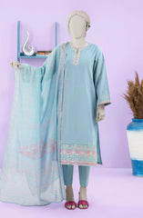 EMBROIDERED ZARI TAR STITCHED 3 PIECE