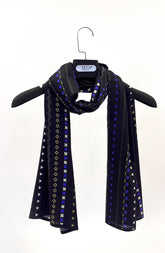 BLACK PRINTED VISCOSE STOLE