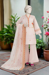 EMBROIDERED CAMBRIC STITCHED 3 PIECE