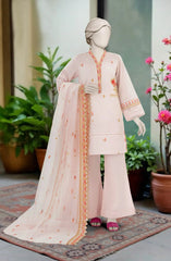 EMBROIDERED CAMBRIC STITCHED 3 PIECE