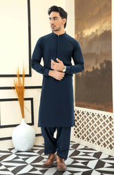 NAVY 100% COTTON KAMEEZ SHALWAR