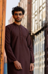 MAROON BLENDED EMBROIDERED KURTA