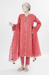 EMBROIDERED CAMBRIC 3PCS UNSTITCHED