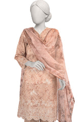 EMBROIDERED PRINTED CAMBRIC STITCHED 3 PIECE