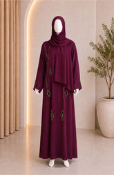 MAROON FORMAL FESTIVE ABAYA
