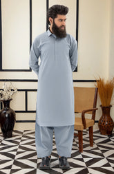 SUMMER'25 MEN KAMEEZ SHALWAR STONE BLUE