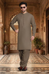 BROWN BLENDED KAMEEZ SHALWAR