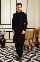 SUMMER'25 MEN KAMEEZ SHALWAR BLACK