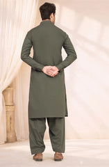 FOREST-GREEN 100% COTTON KAMEEZ SHALWAR