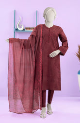 EMBROIDERED ZARI TAR STITCHED 3 PIECE