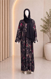 BLACK PRINTED ABAYA