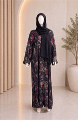 BLACK PRINTED ABAYA