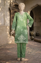 PRINTED EMBROIDERED CAMBRIC STITCHED 2 PIECE