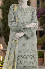 EMBROIDERED PRINTED LAWN 3PCS UNSTITCHED