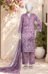 EMBROIDERED PRINTED CAMBRIC STITCHED 3 PIECE