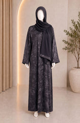 BLACK PRINTED ABAYA