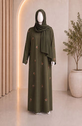 OLIVE-GREEN FORMAL FESTIVE ABAYA
