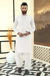 WHITE 100% COTTON KAMEEZ SHALWAR