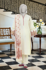 EMBROIDERED ZARI TAR STITCHED 3 PIECE