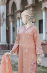 EMBROIDERED CAMBRIC STITCHED 3 PIECE