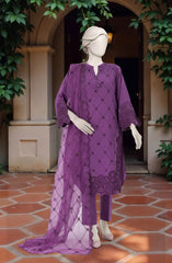 EMBROIDERED CAMBRIC STITCHED 3 PIECE